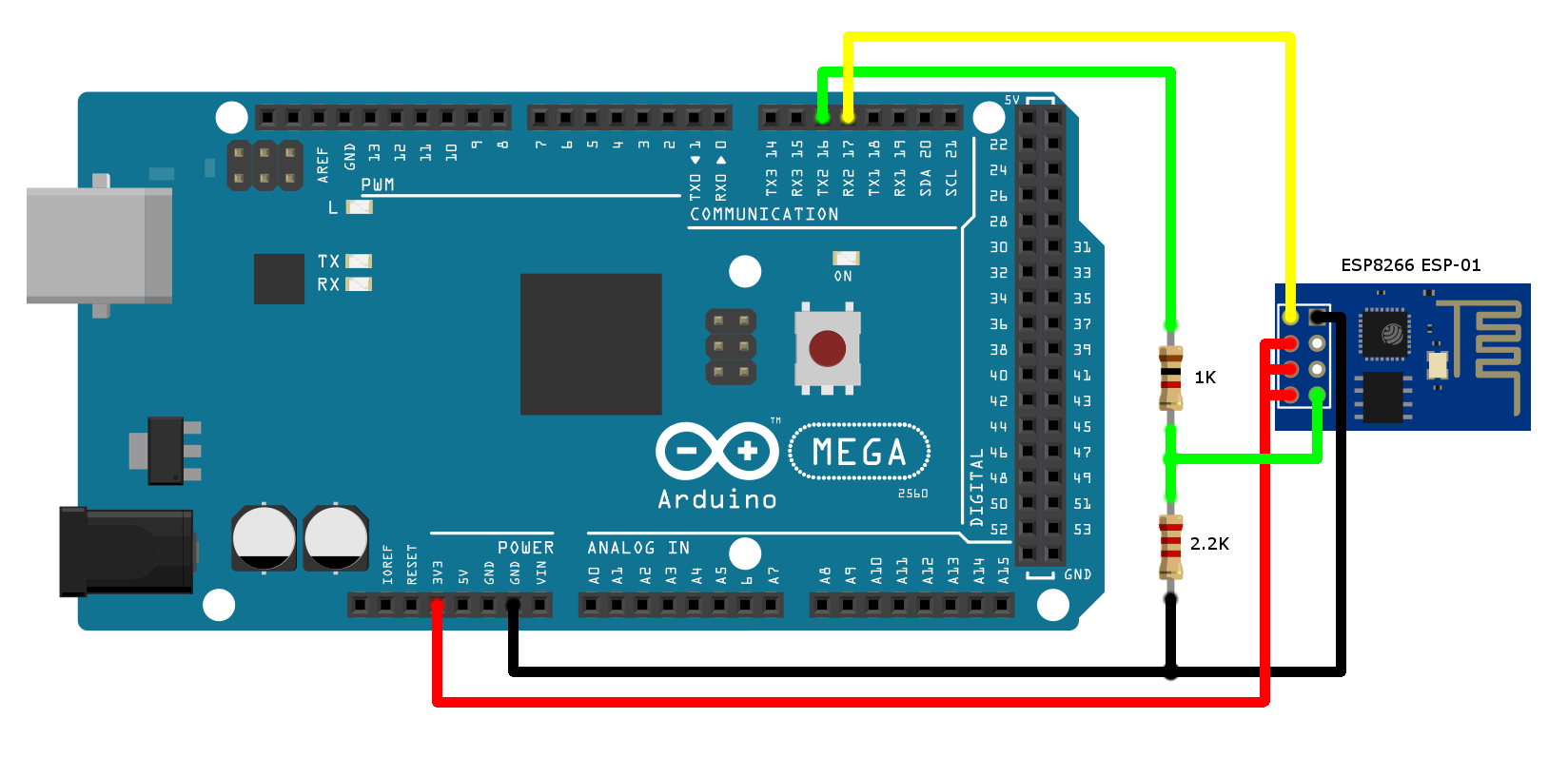 Схема подключения esp8266 к arduino uno